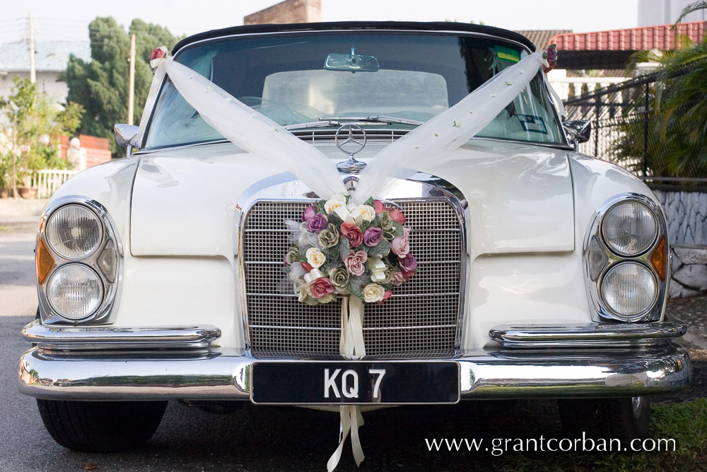 Old classic wedding car