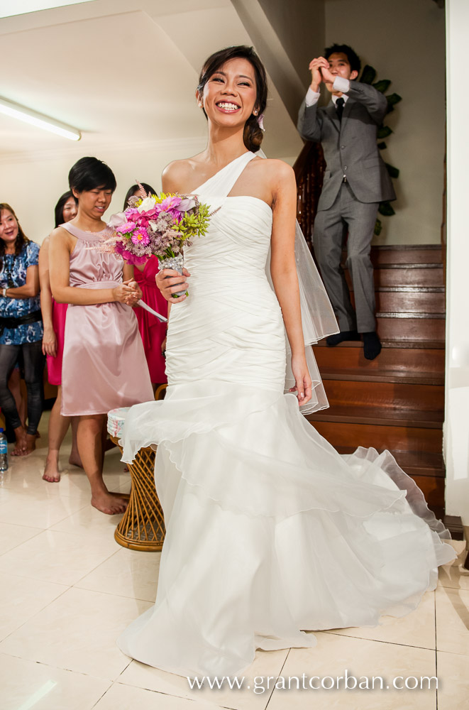 Beautiful bride and gown wedding in St Johns Cathedral Kuala Lumpur