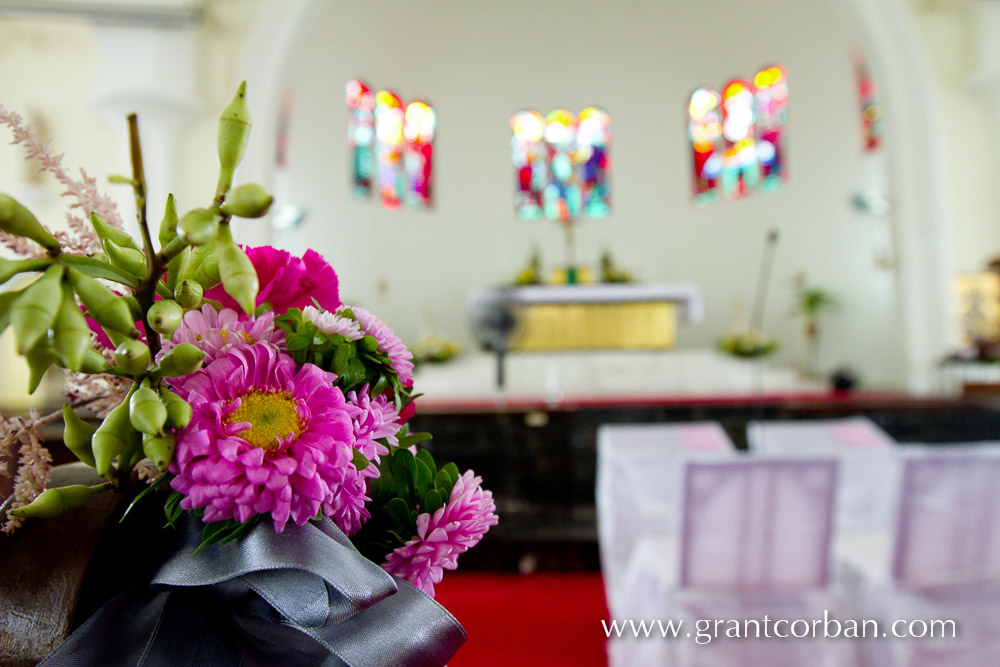 Flower decor for St Johns Cathedral Wedding in Kuala Lumpur