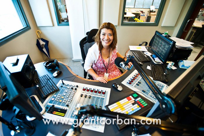 The lovely Freda Liu at her desk at the BFM studio in BU8