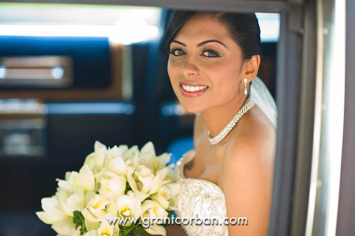 Beautiful Bride waiting in her car Beautiful Bride waiting in her car