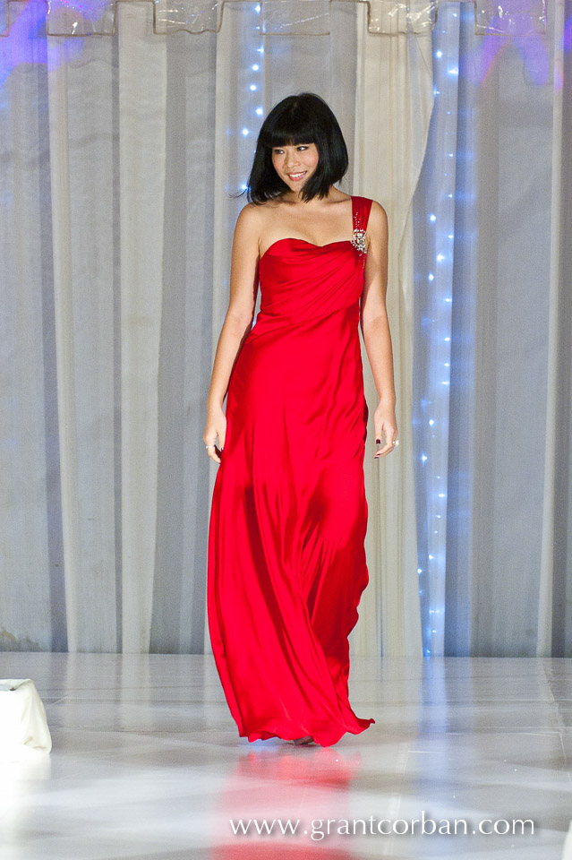 Xandra Ooi in a beautiful red gown