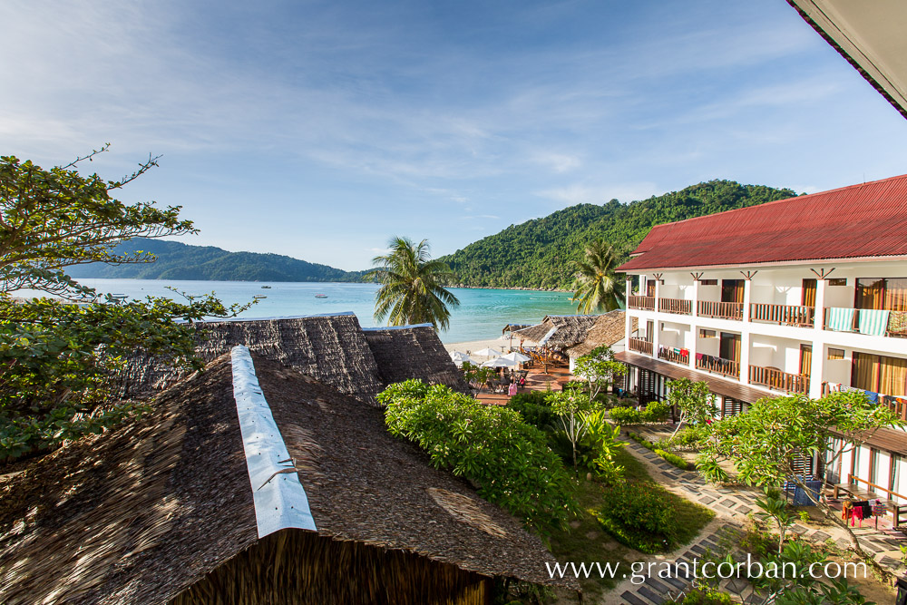 Bubu Hotel Perhentian room view of beach