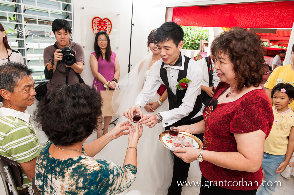 Chinese wedding tea ceremony with Red Wine in Kajang