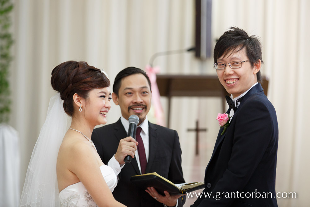 Peaknbaru wedding: Pastor Kevin from City Harvest Church conducted the ceremony