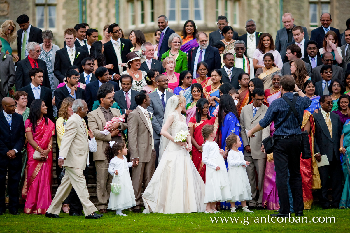Grant Corban arranging a very large group photo at Tortworth Court, Cotswalds