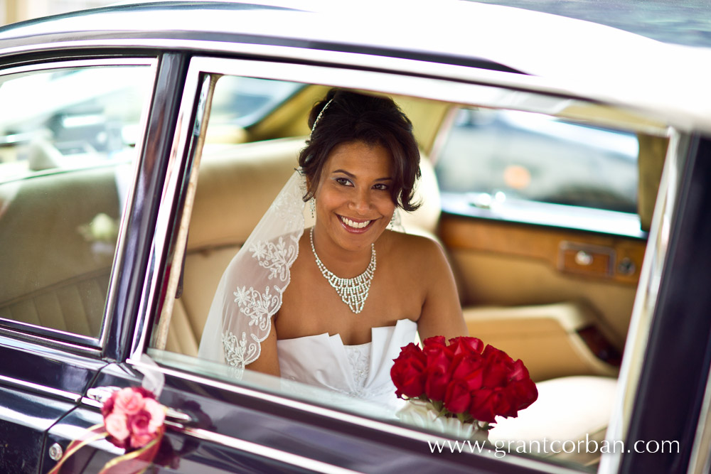 Classic Photo of Bride waiting in her wedding car