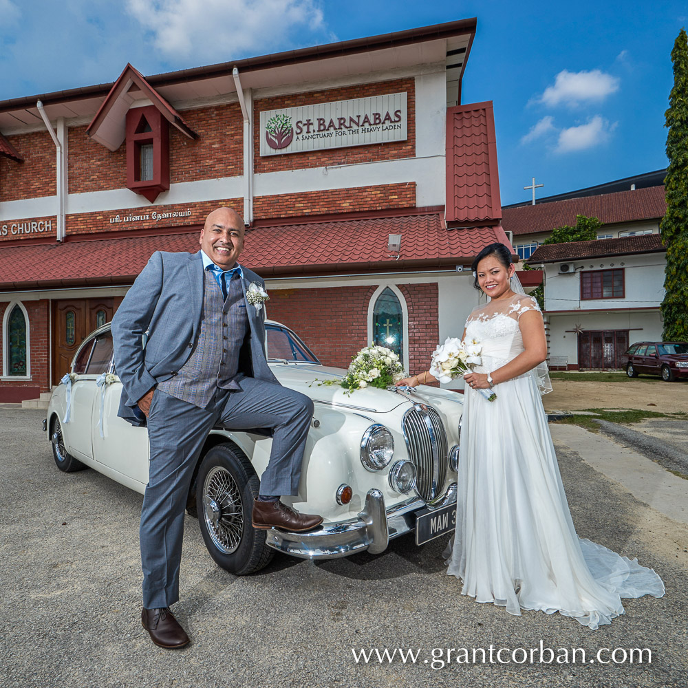 Wedding portraits at Saint Barnabas Church in Klang