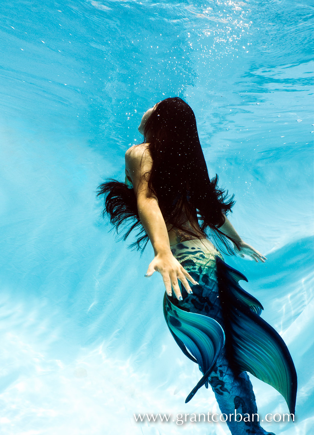 mermaid underwater pool photography