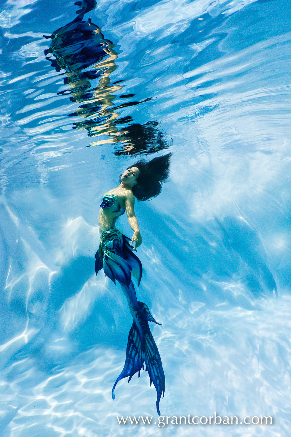 mermaid underwater pool photography